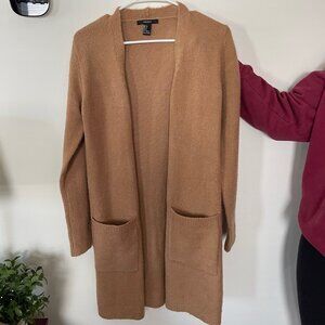 Forever 21 Camel Colored Open Front Cardigan Sweater, Size S
